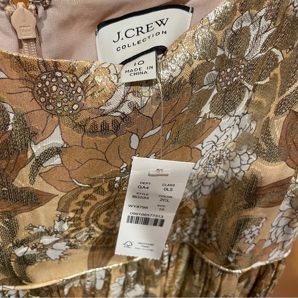 *SOLD* NWT J. Crew Collection Scoopneck Dress in Lurex® Chiffon - Picture 3 of 6